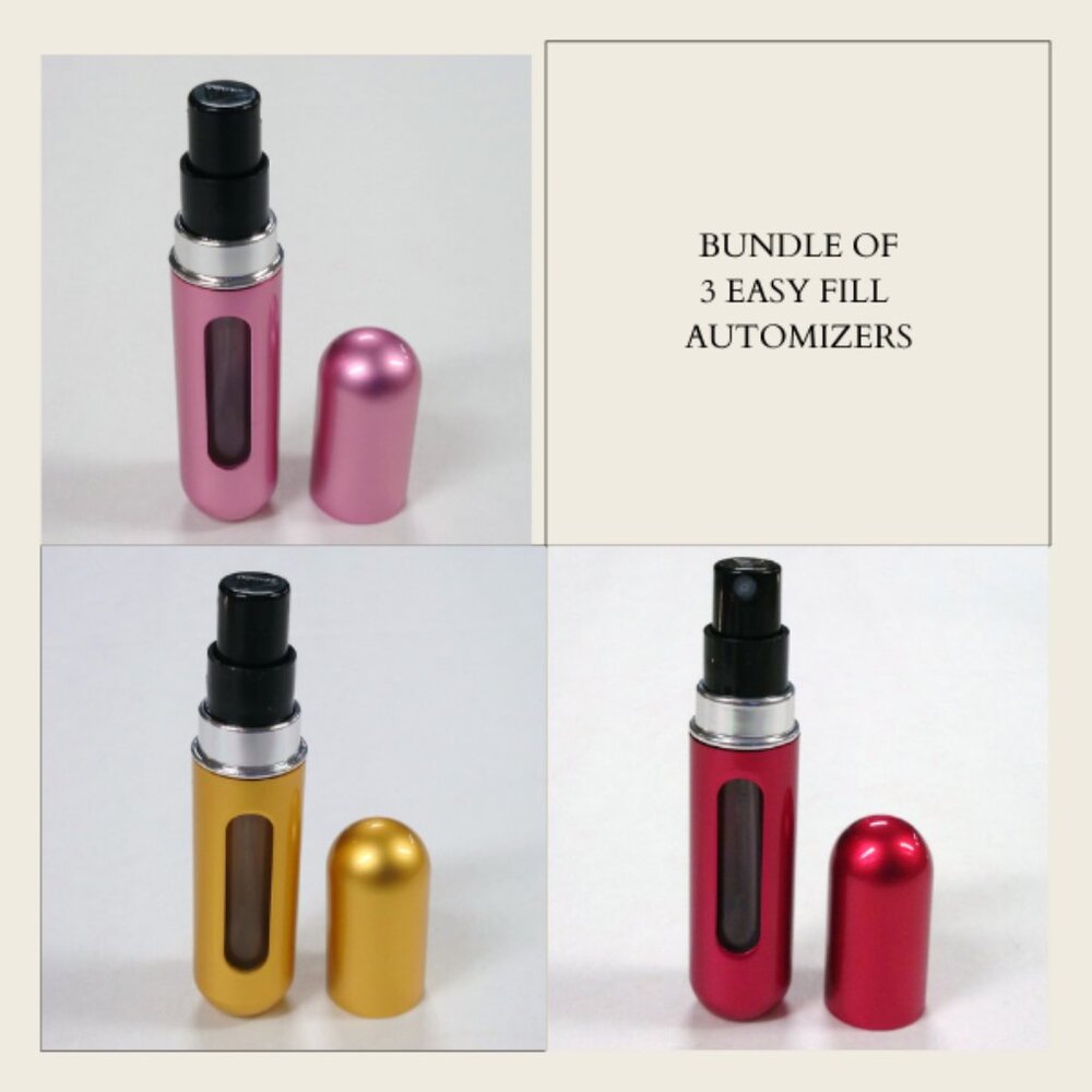Lot of 3 - Mini Parfum Refillable Atomizer Travel Spray